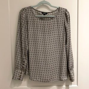 Express Pattern Blouse with Gold Detailing